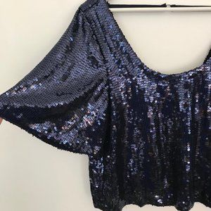 Free People Sequin Crop Top